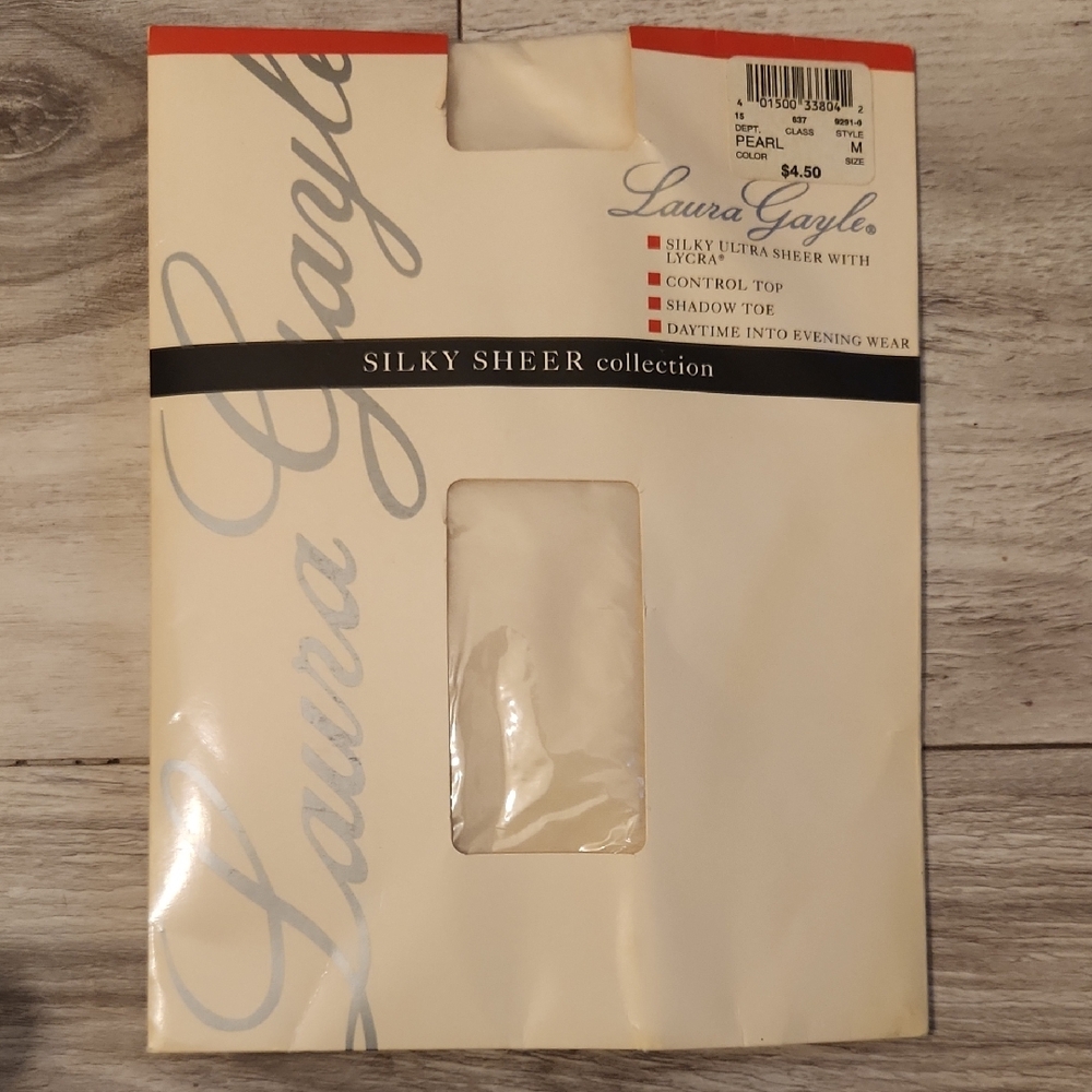 Laura Gayle Silky Sheer Hosiery in Pearl Size Medium